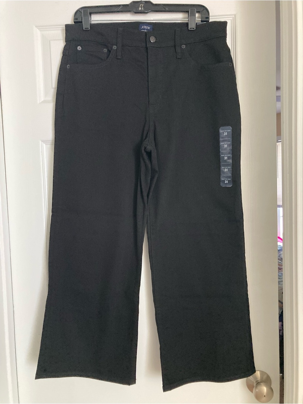 JCrew Factory black wide leg crop in all day stretch
